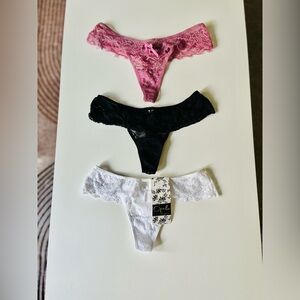 Ophelia & Co. Pink, Black, and White Lace Panties Set-Colombia made!